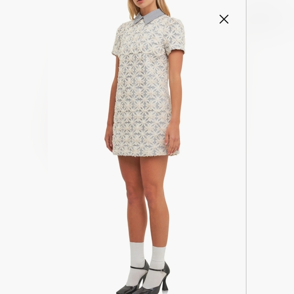 English Factory Premium Ribbon Embroidery Collared Dress | L | Off White - Picture 4 of 8